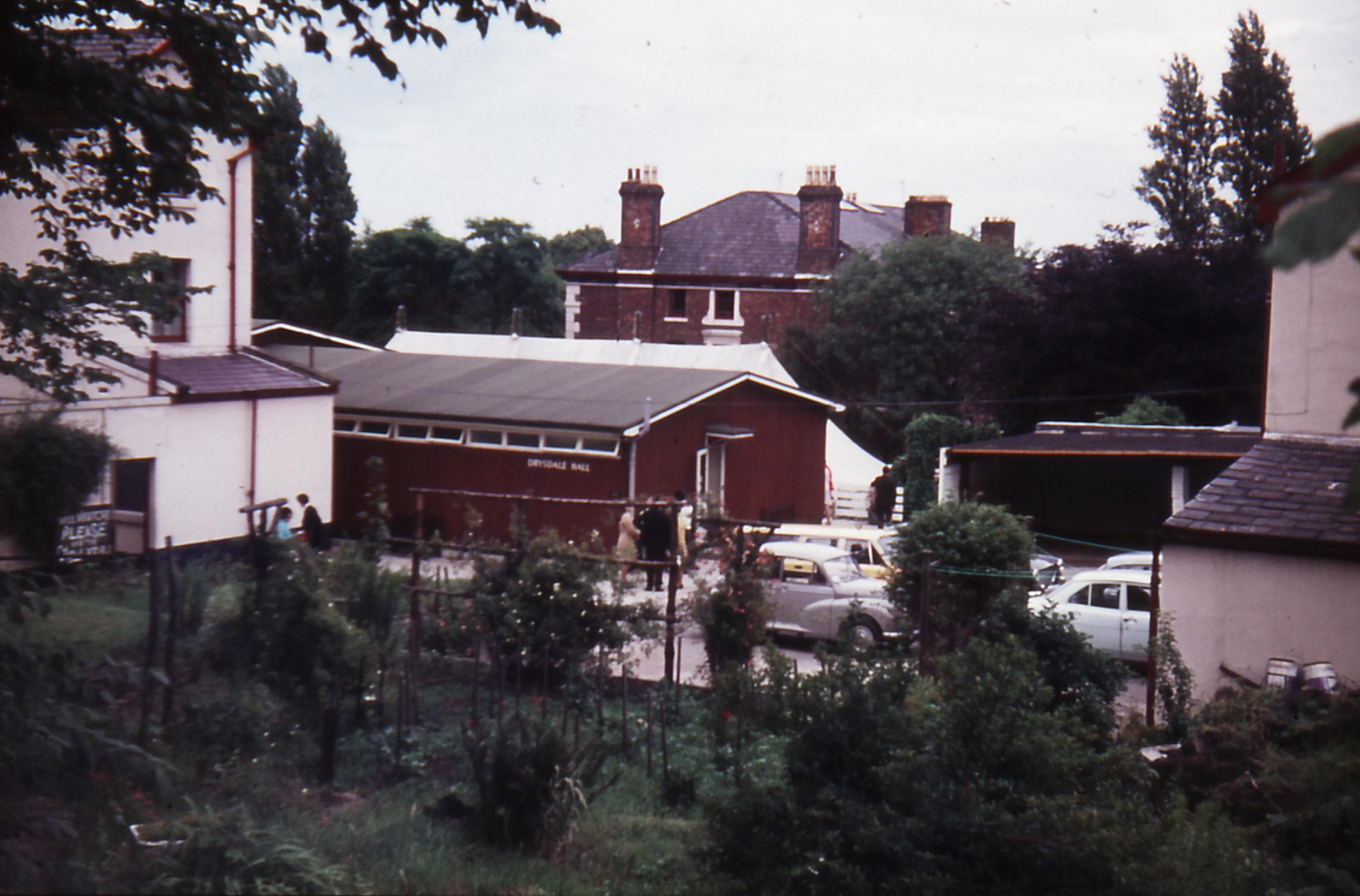 Image from the bank looking down at the main building and Drysdale Hall