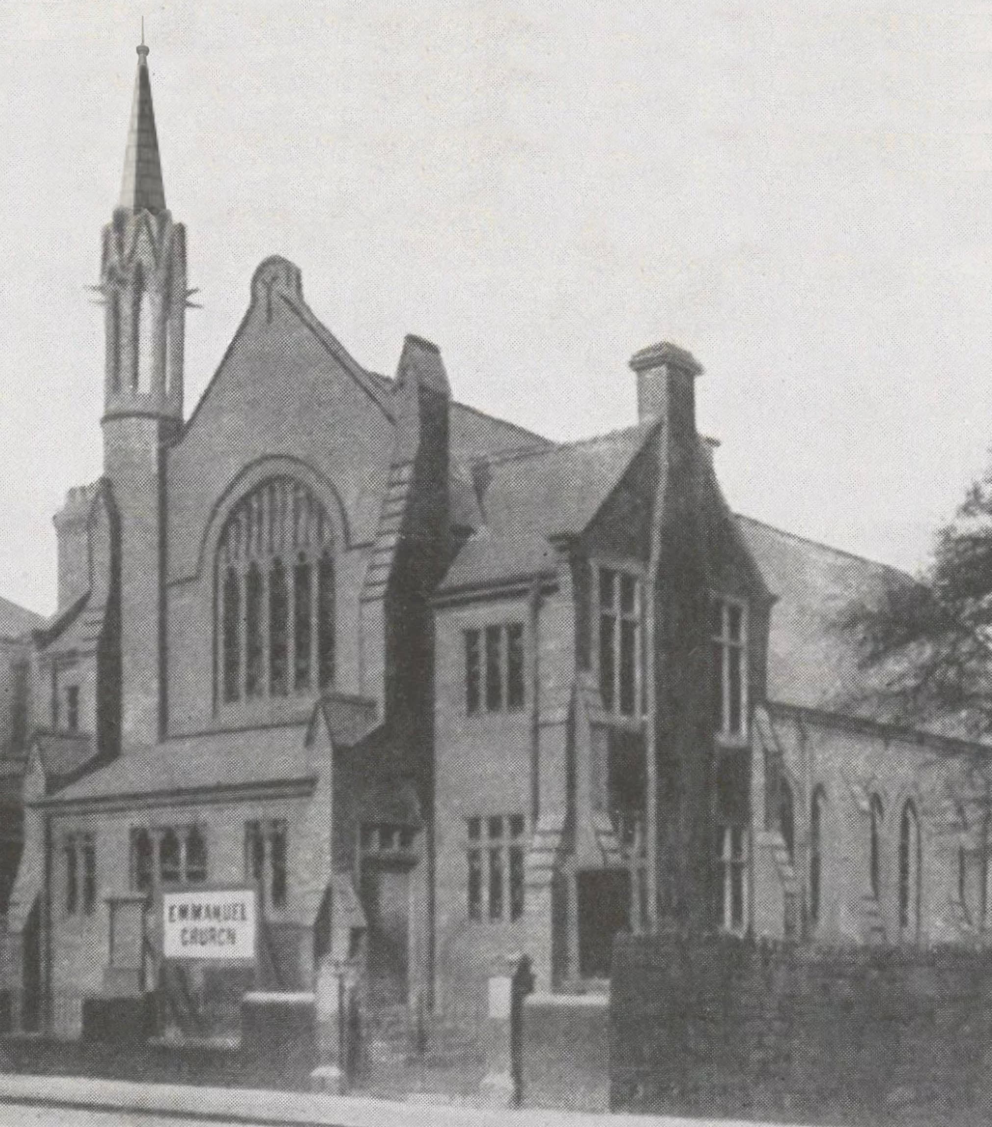 really old black and white image of the church